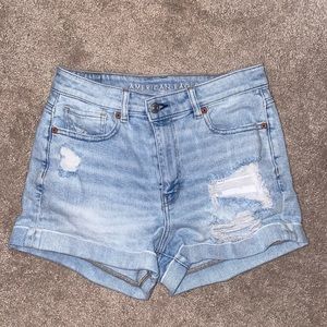 High Waisted Light Wash American Eagle Shorts